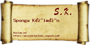 Sponga Kálmán névjegykártya
